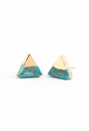 Turquoise Triangle Studs