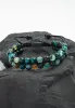 Helix Agate Earthstone Green Rope Beaded Bracelet