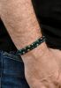 Helix Agate Earthstone Green Rope Beaded Bracelet