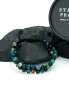 Helix Agate Earthstone Green Rope Beaded Bracelet