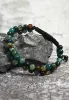 Helix Agate Earthstone Green Rope Beaded Bracelet