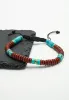 Aang Turquoise & Red Jasper Rope Beaded Bracelet