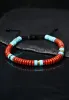 Aang Turquoise & Red Jasper Rope Beaded Bracelet