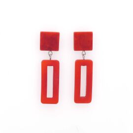 Tagua Ohrring Hebi Rot
