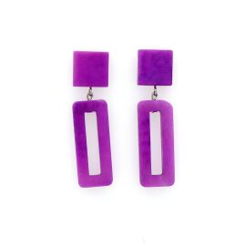 Tagua Ohrring Hebi Lila
