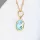 Necklace with light blue Zircon, 50 cm