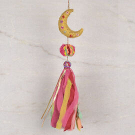 Decorative Pendant Moon yellow/colorful