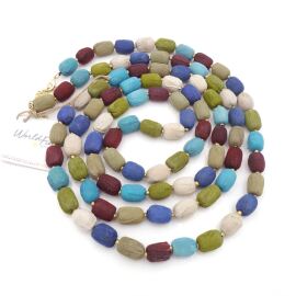 Kantha Long Sea & Sage Necklace