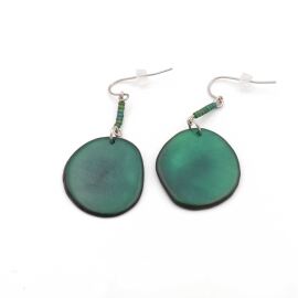 Tagua Earrings LEA Teal