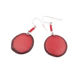 Tagua Ohrringe LEA Rot