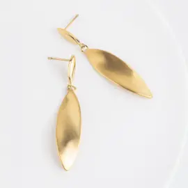 Earrings Leaves brushed gold