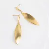 Earrings Leaves brushed gold