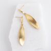 Earrings Leaves brushed gold