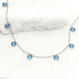 Necklace Guiding Lights in Silver & Blue